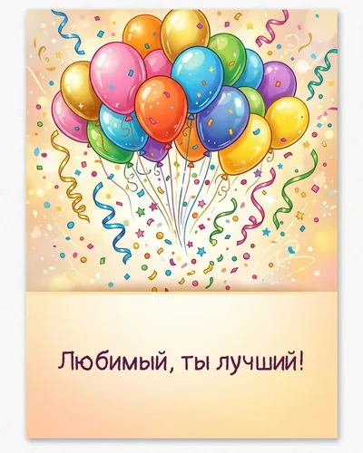 поздравительная открытка — Любимый, ты лучший!
